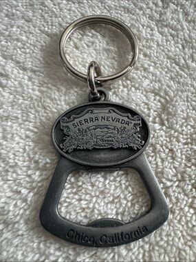 Sierra Nevada Chico, California Metal Bottle Opener Keychain - Silver